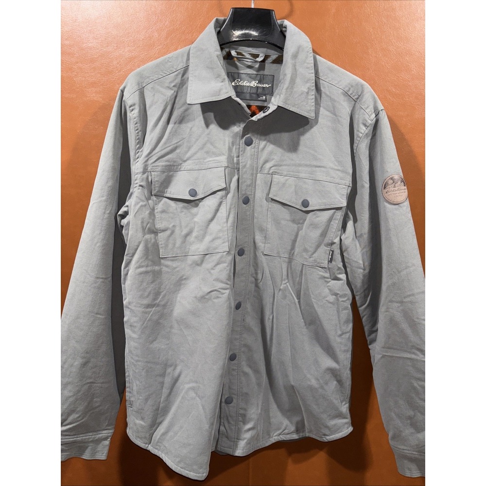 Eddie Bauer Aztec Lined Snap Button Shirt Shacket Outdoors Hiking Men's Medium